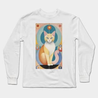 Hilma af Klint's Whimsical Feline Ensemble Long Sleeve T-Shirt